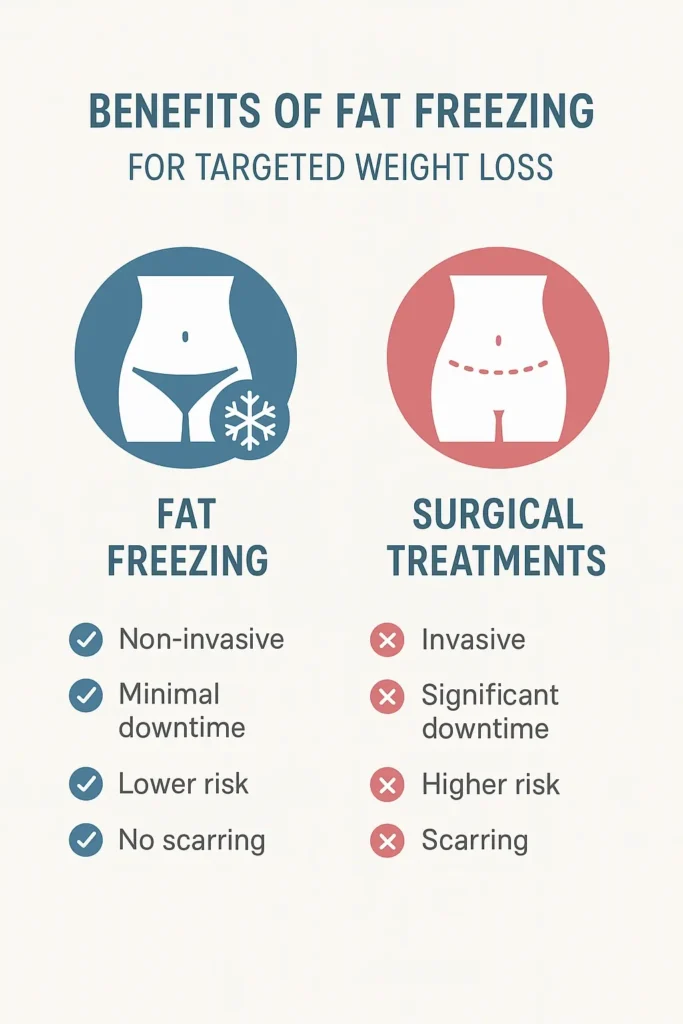 graphic showing the benefits of fat freezing Ross-on-Wye