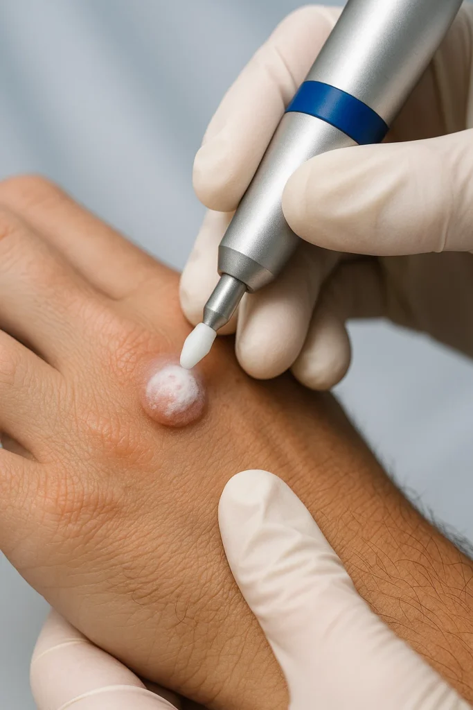 example of wart removal Ross-on-Wye using cryopen