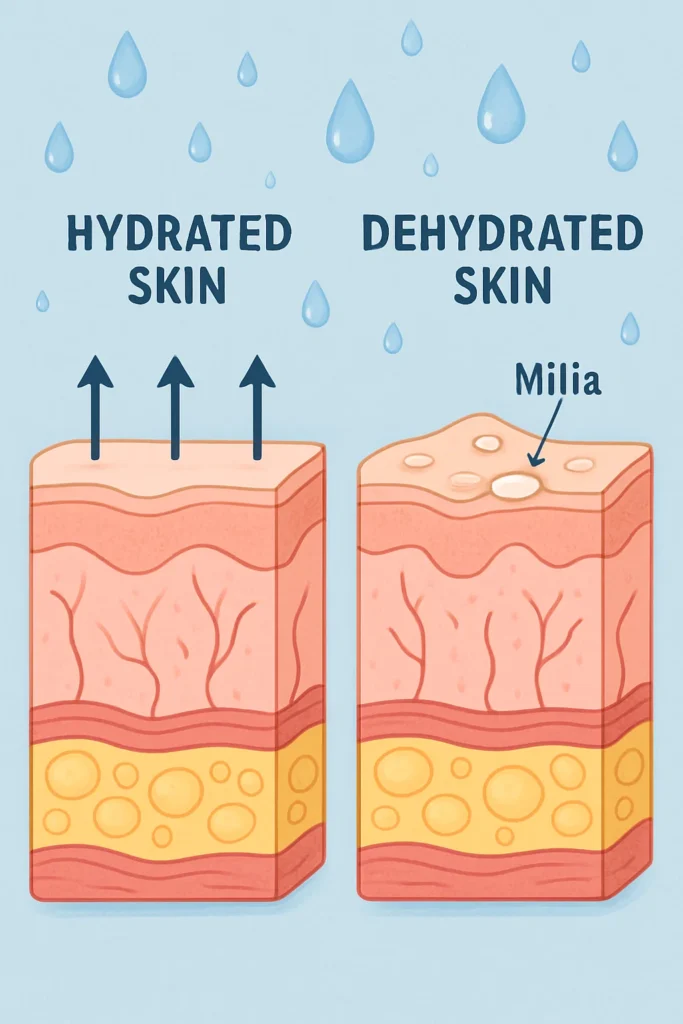 The importance of hydration and milia production Ross-on-Wye