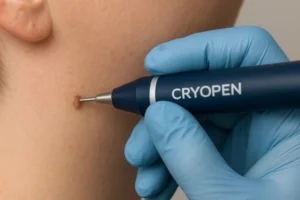 Person receiving skin tag removal Ross-on-Wye